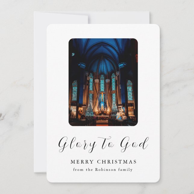 Christmas Nativity Scene Glory to God Christian Holiday Card (Front)