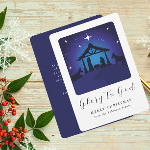 Christmas Nativity Scene Glory to God Holiday Card