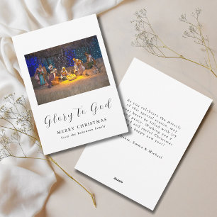 Christmas Nativity Scene Glory to God Holiday Card