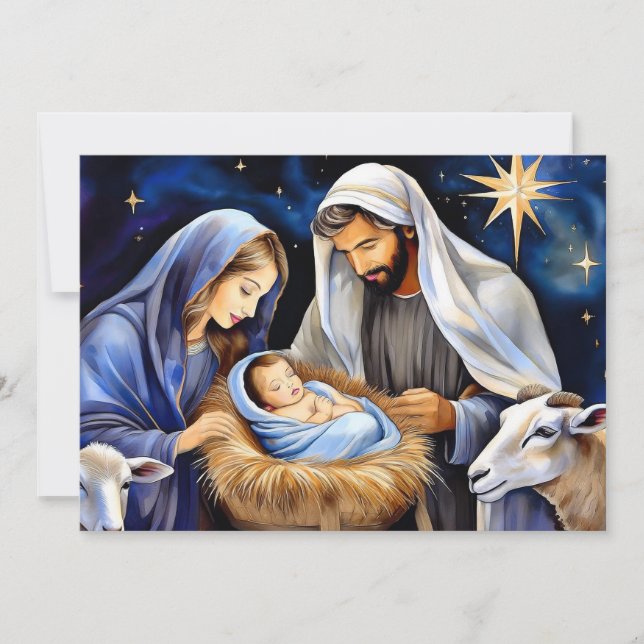 Christmas Nativity scene  Holiday Card (Front)