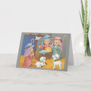 Christmas nativity scene holiday card