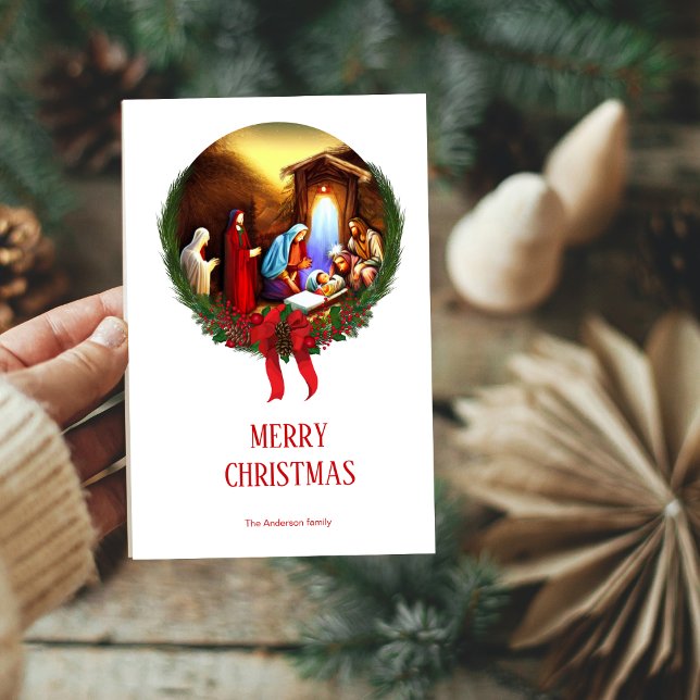Christmas Nativity Scene, Holy Night Christmas Holiday Card (Creator Uploaded)