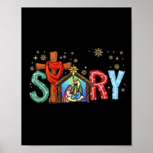 Christmas Nativity Scene Jesus Cross True Story Xm Poster