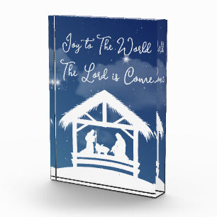 Christmas Nativity Scene Joy to the World Photo Block