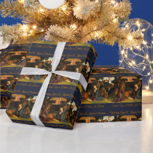 Christmas Nativity Scene of the Holy Family Wrapping Paper