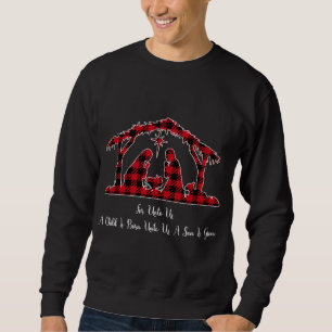 Christmas Nativity Scene Red Plaid Costume Isaiah  Sweatshirt