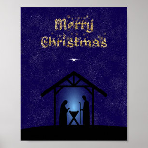 Christmas Nativity Scene Religious Poster
