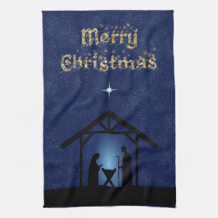 Christmas Nativity Scene Religious Tea Towel
