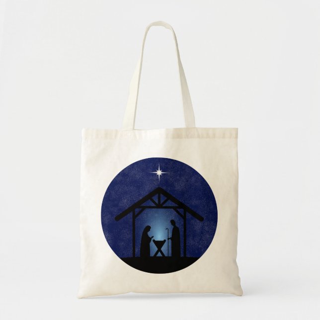 Christmas Nativity Scene Religious Tote Bag (Front)