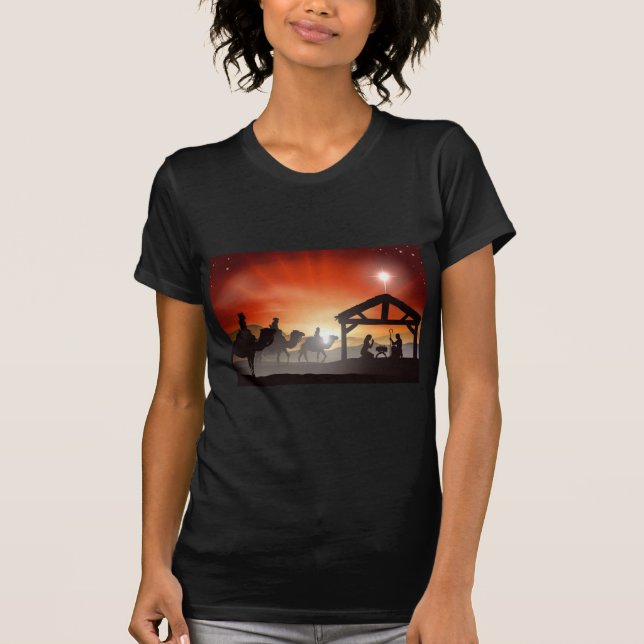 Christmas Nativity Scene T-Shirt (Front)