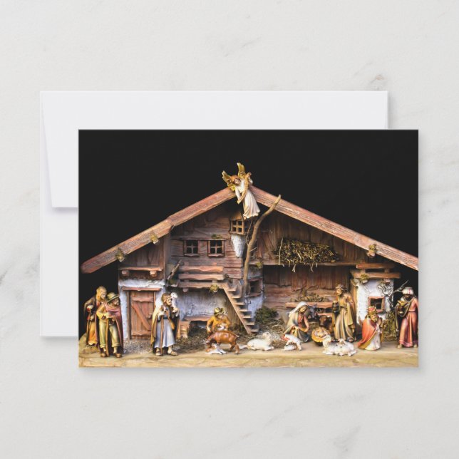 Christmas Nativity Scene Thank You Card (Front)