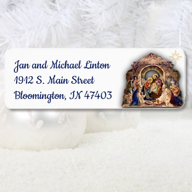 Christmas Nativity Star Personalize Return Address (Creator Uploaded)