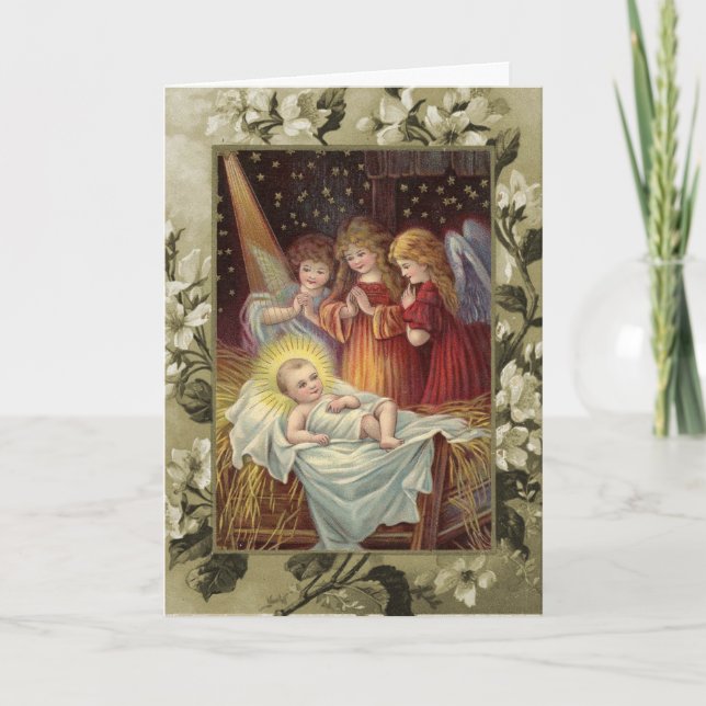 Christmas Nativity Vintage Reproduction Card (Front)