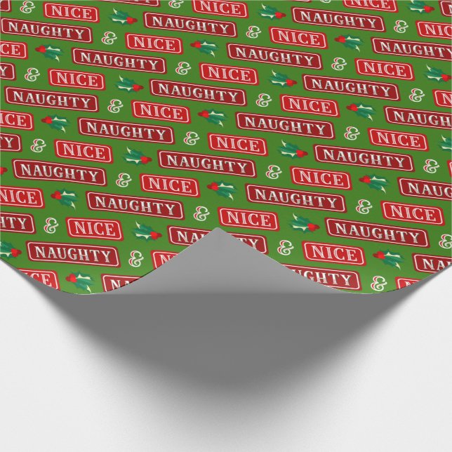 Christmas Naughty and Nice Wrapping Paper (Corner)