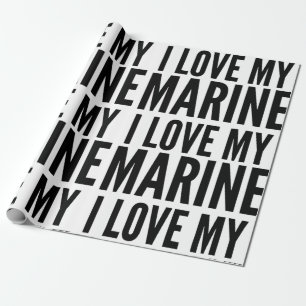 Christmas naughty love my marine wrapping paper