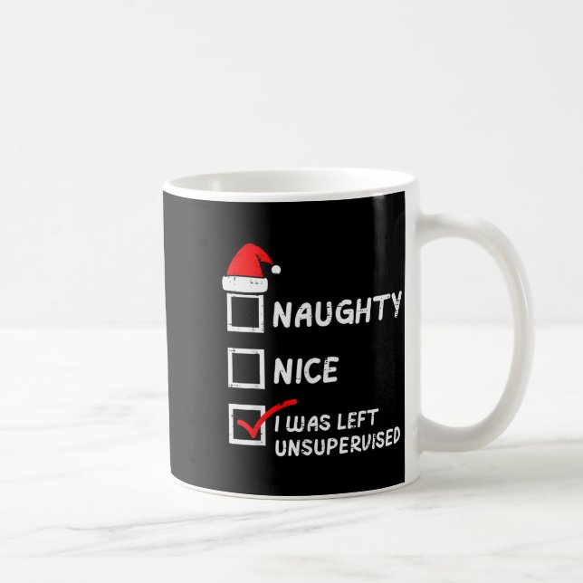 Christmas Naughty Nice Left Unsupervised Xmas Men  Coffee Mug (Right)