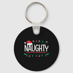 Christmas Naughty Nice Matching Funny Xmas Couple  Key Ring