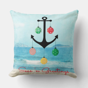 Christmas Nautical Pillow with Anchor