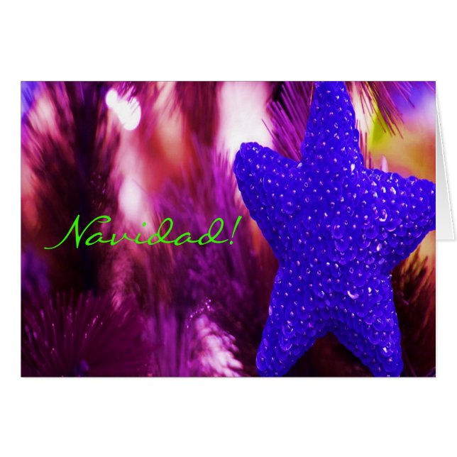 Christmas Navidad Blue Star I (Front Horizontal)