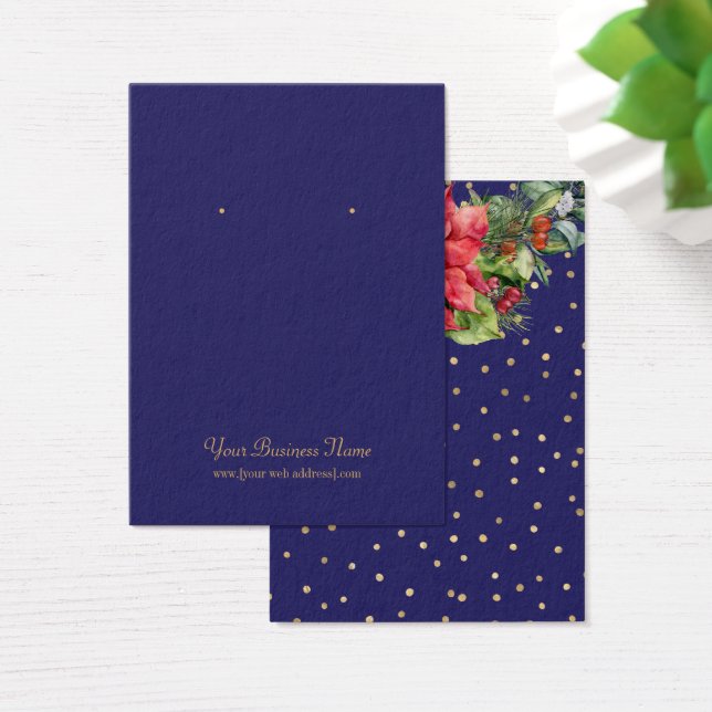 Christmas Navy Blue Gold Earring Display Card (Desk)