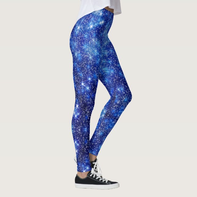 Christmas Navy Blue Holidays Leggings (Right)