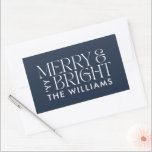 Christmas navy blue modern elegant simple rectangular sticker<br><div class="desc">Christmas navy blue modern elegant simple holiday parcel label stickers</div>