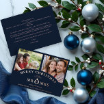 Christmas Navy Chic Luxury Rose Gold 2 Photos<br><div class="desc">Christmas Navy Chic Luxury Rose Gold Effect 2 Photos Wedding Metallic Foil Save the Date Cards as a Holidays Cards. Celebrate love and the holiday season with our elegant Save the Date wedding cards, designed with a deep navy blue background and a sophisticated rose gold metallic foil effect. This exclusive...</div>