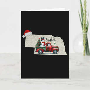 Christmas Nebraska Xmas State Map Nebraska Christm Card