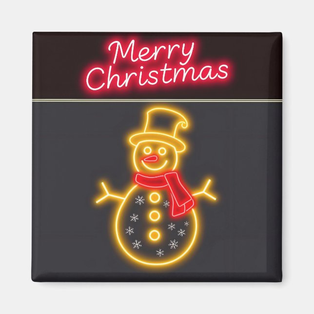 Christmas Neon Modern Holiday Collection Magnet (Front)
