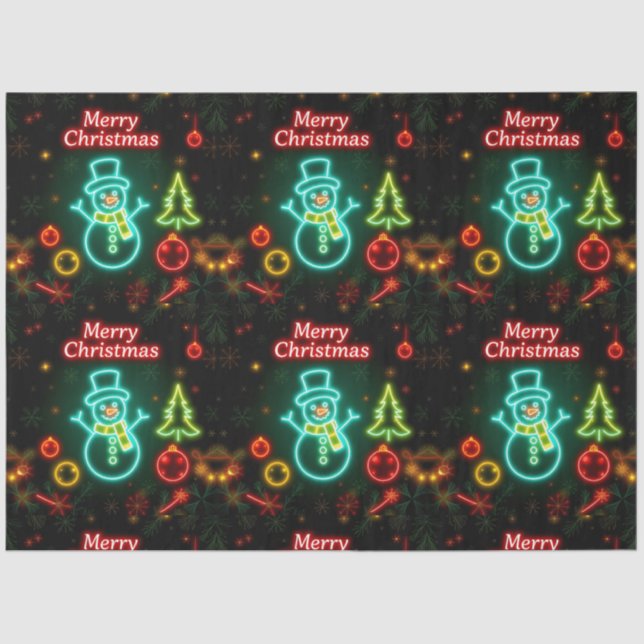 Christmas Neon Popular Holiday Collection Tissue Paper (Front)