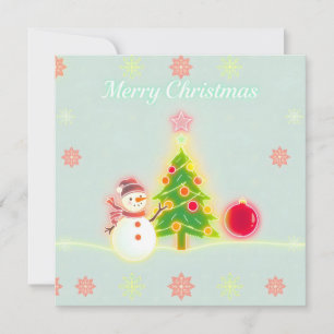 Christmas Neon Trendy Holiday Collection Card