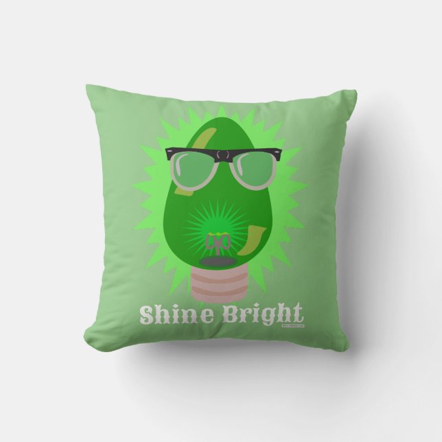 Christmas Nerd Cartoon Custom Holiday Bulb Funny Cushion (Front)
