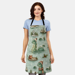 Christmas Nessie Loch Ness Monster Cosy Cryptids  Apron