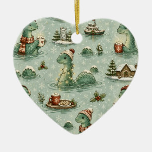 Christmas Nessie Loch Ness Monster Cosy Cryptids  Ceramic Tree Decoration