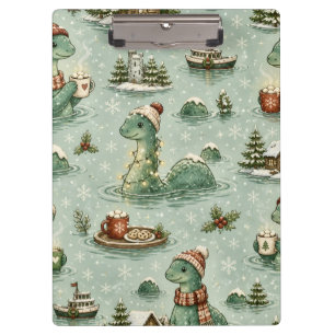 Christmas Nessie Loch Ness Monster Cosy Cryptids Clipboard