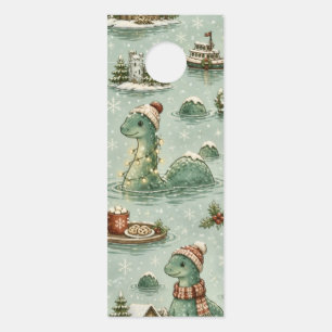 Christmas Nessie Loch Ness Monster Cosy Cryptids Door Hanger