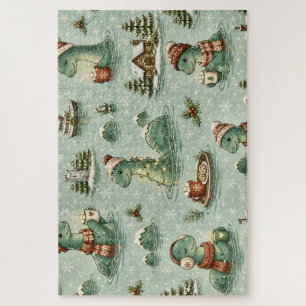 Christmas Nessie Loch Ness Monster Cosy Cryptids  Jigsaw Puzzle