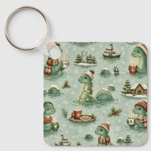 Christmas Nessie Loch Ness Monster Cosy Cryptids Key Ring