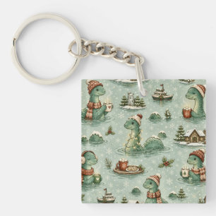 Christmas Nessie Loch Ness Monster Cosy Cryptids Key Ring