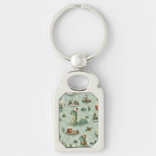 Christmas Nessie Loch Ness Monster Cosy Cryptids Key Ring