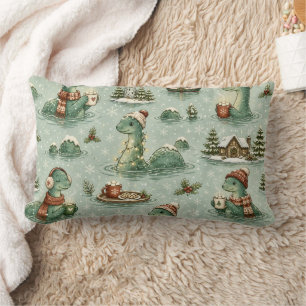 Christmas Nessie Loch Ness Monster Cosy Cryptids Lumbar Cushion