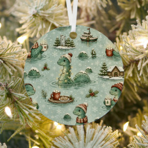 Christmas Nessie Loch Ness Monster Cosy Cryptids Metal Tree Decoration