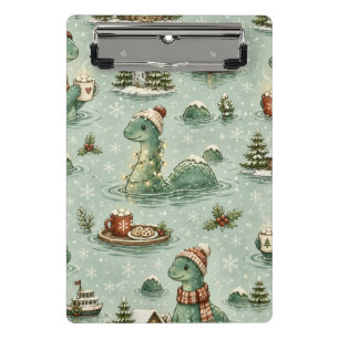 Christmas Nessie Loch Ness Monster Cosy Cryptids Mini Clipboard