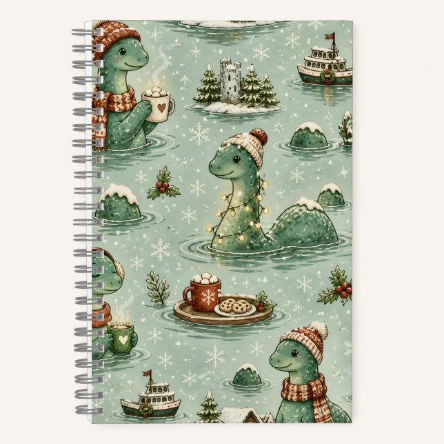Christmas Nessie Loch Ness Monster Cosy Cryptids  Notebook (Front)