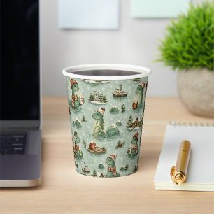Christmas Nessie Loch Ness Monster Cosy Cryptids  Paper Cups