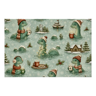 Christmas Nessie Loch Ness Monster Cosy Cryptids Poster