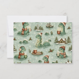 Christmas Nessie Loch Ness Monster Cosy Cryptids Thank You Card
