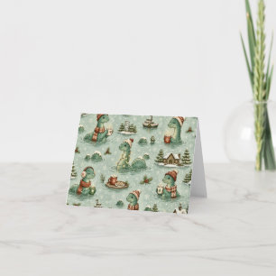 Christmas Nessie Loch Ness Monster Cosy Cryptids Thank You Card