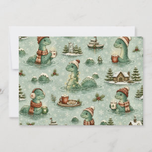 Christmas Nessie Loch Ness Monster Cosy Cryptids Thank You Card