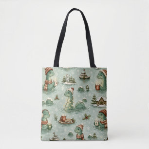 Christmas Nessie Loch Ness Monster Cosy Cryptids  Tote Bag